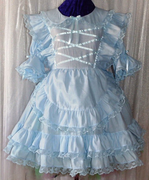 Angelic Dress, Sissy. Lolita, Custom Made, Apron, Peter Pan collar
