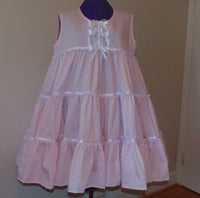 Tiered Cotton Blend Dress, Lace, Ribbon, Sissy, Lolita