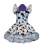 Sundress - Cow Print Satin, Sissy Dress, Lolita, Adult Baby Cross Dresser, Custom Made, for Party, Celebration