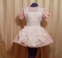 Maid Outfit, in Gingham, Dress and White Eyelet Apron, Sissy, Lolita