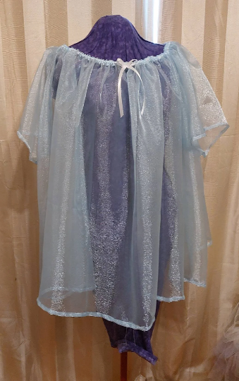 Nightgown, Sheer Sparkle Organza, with short sleeves, Adult Baby, Sissy, Custom Made