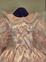 Cherubic Satin & Organza Dress, pink, with Peter Pan collar, Lolita, Sissy, Cross Dresser, Costume, Rave, Cosplay, Custom Made