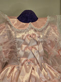 Cherubic Satin & Organza Dress, pink, with Peter Pan collar, Lolita, Sissy, Cross Dresser, Costume, Rave, Cosplay, Custom Made