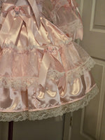 Cherubic Satin & Organza Dress, pink, with Peter Pan collar, Lolita, Sissy, Cross Dresser, Costume, Rave, Cosplay, Custom Made