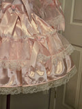 Cherubic Satin & Organza Dress, pink, with Peter Pan collar, Lolita, Sissy, Cross Dresser, Costume, Rave, Cosplay, Custom Made