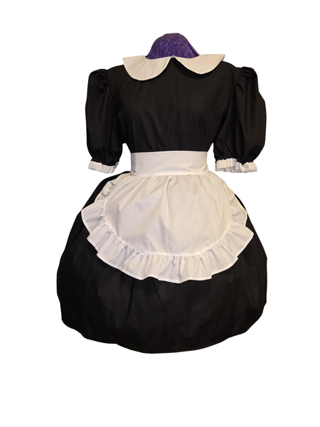 Maid Cotton Dress with Apron, Sissy, Lolita, Costume, Rave, Cosplay