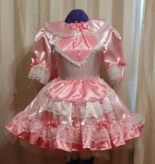 Adorable Sissy Dress, 2 colours, Peter Pan collar, apron, ties, Lolita, Crossdresser