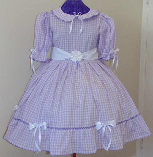 Bonnie Dress, Gingham, Peter Pan Collar, Bows, Sissy, Lolita, Costume, Rave, Cosplay