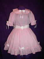Bonnie Dress, Gingham, Peter Pan Collar, Bows, Sissy, Lolita, Costume, Rave, Cosplay