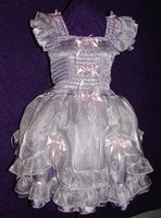 Darling Satin Dress with organza, bows, Sissy, Lolita, Costume, Rave, Cosplay