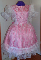 Elegant Satin Dress with lace, Sissy, Lolita, Costume, Rave, Cosplay