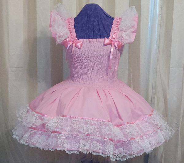 Sundress - Cotton Dress with Lace trim, Sissy, Lolita, Costume, Rave, Cosplay