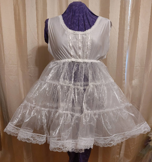 Crinoline - Organza, Petticoat, White, Lolita, Sissy, Adult Baby, Costume, Cosplay, Rave