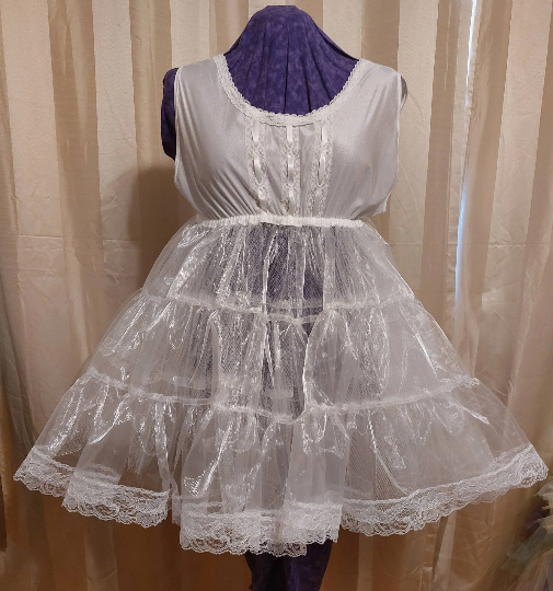 Crinoline - Organza, Petticoat, White, Lolita, Sissy, Adult Baby, Cross Dresser, Custom Made