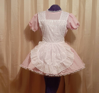 Maid Outfit, Gingham, Dress and White Eyelet Apron, Sissy, Lolita, Costume, Rave, Cosplay