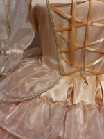 Enchanted Satin Organza, Gold, Bows, Ruffles, Dress, Sissy, Lolita, Costume, Rave, Cosplay