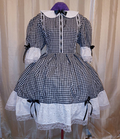 Innocent Gingham Dress with eyelet lace, Peter Pan collar, Sissy, Lolita