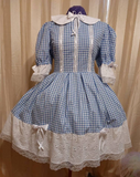 Innocent Gingham Dress with eyelet lace, Peter Pan collar, Sissy, Lolita