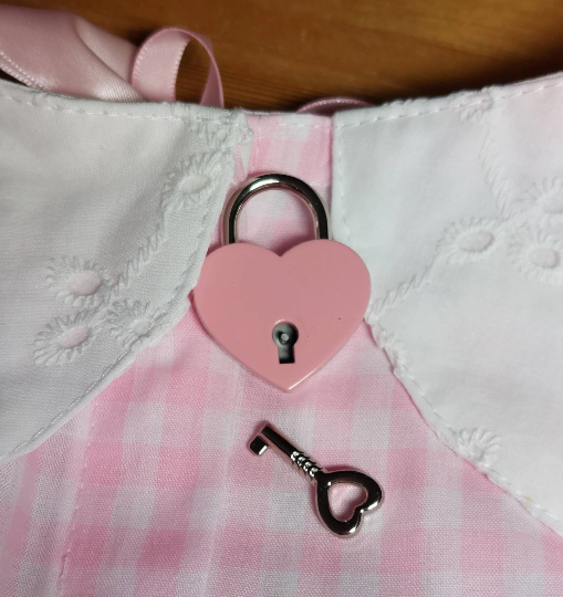 Lock for Dress, Pink Heart, Sissy, Lolita, Costume, Rave, Cosplay