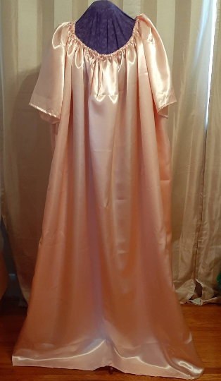Nightgown - Satin, Full length, short sleeve, adult, Sissy, Lolita, Costume, Rave, Cosplay