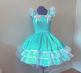 Sundress - Satin Dress, Lace, Ribbon, Sissy, Lolita, Costume, Rave, Cosplay