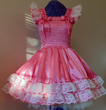 Sundress - Satin Dress, Lace, Ribbon, Sissy, Lolita, Costume, Rave, Cosplay