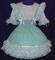 Schoolgirl Gingham Dress, Sissy, Lolita, Costume, Rave, Cosplay