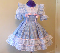 Schoolgirl Gingham Dress, Sissy, Lolita, Costume, Rave, Cosplay