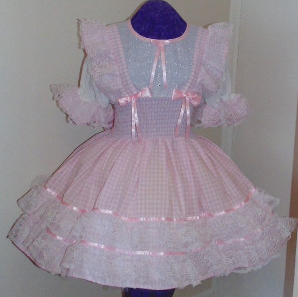 Schoolgirl Gingham Dress, Sissy, Lolita, Costume, Rave, Cosplay